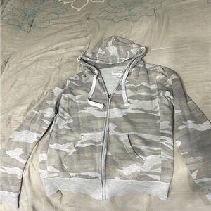 Gray Camo Zip-Up Hoodie